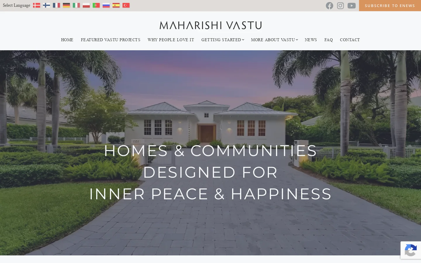Maharishi Vastu Architecture Homepage screenshot