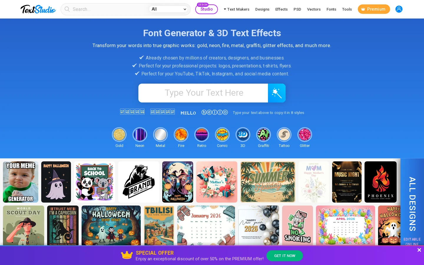 TextStudio Homepage screenshot