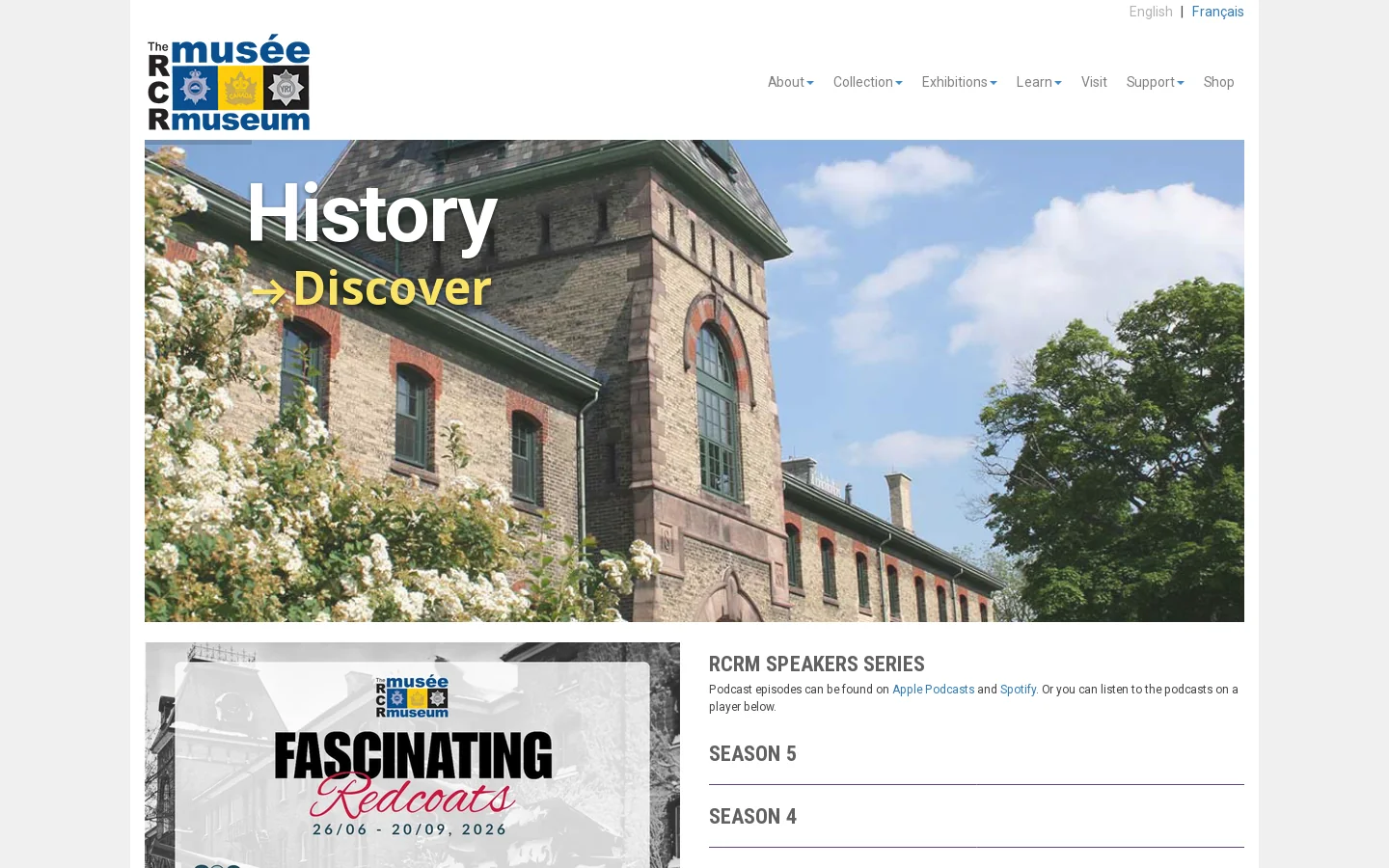 The Royal Canadian Regiment Museum > Home Homepage screenshot