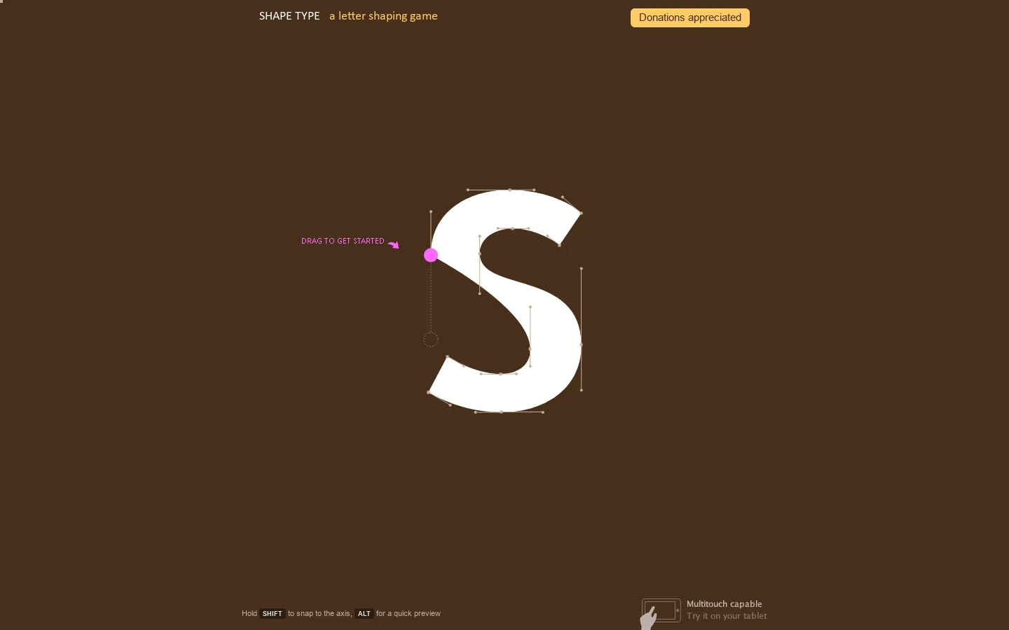 Shape Type Homepage screenshot