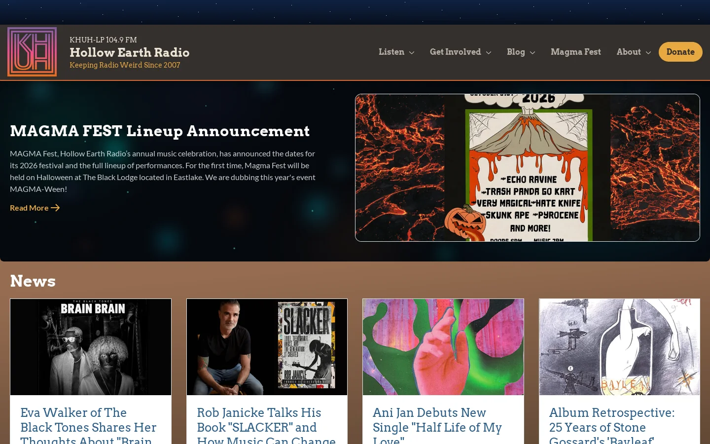 KHUH-LP Homepage screenshot
