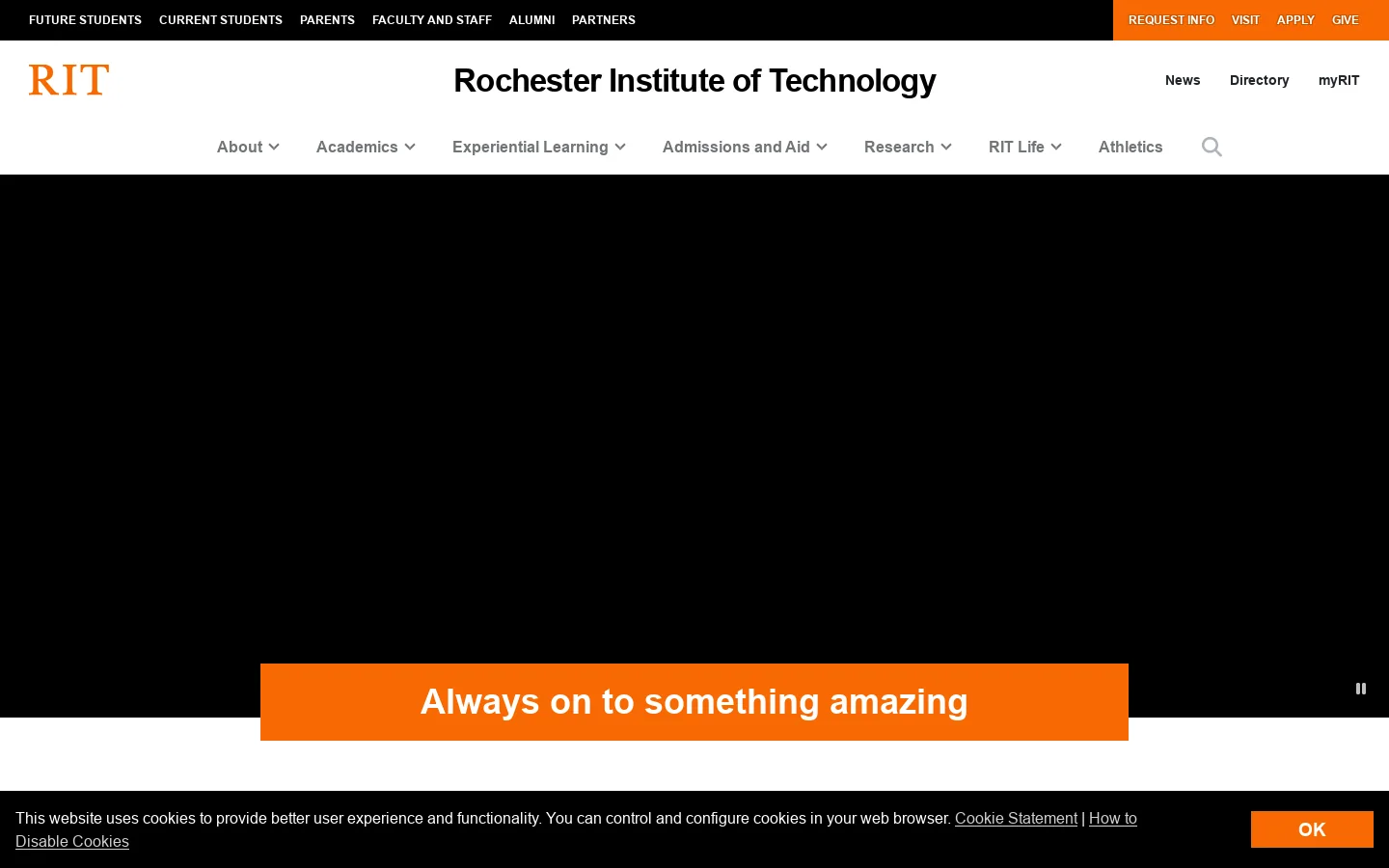 RIT Homepage screenshot