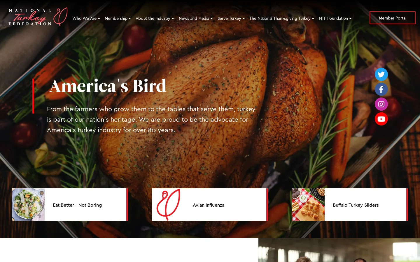 America's Turkey Industry Advocates - National Turkey Federation Homepage screenshot