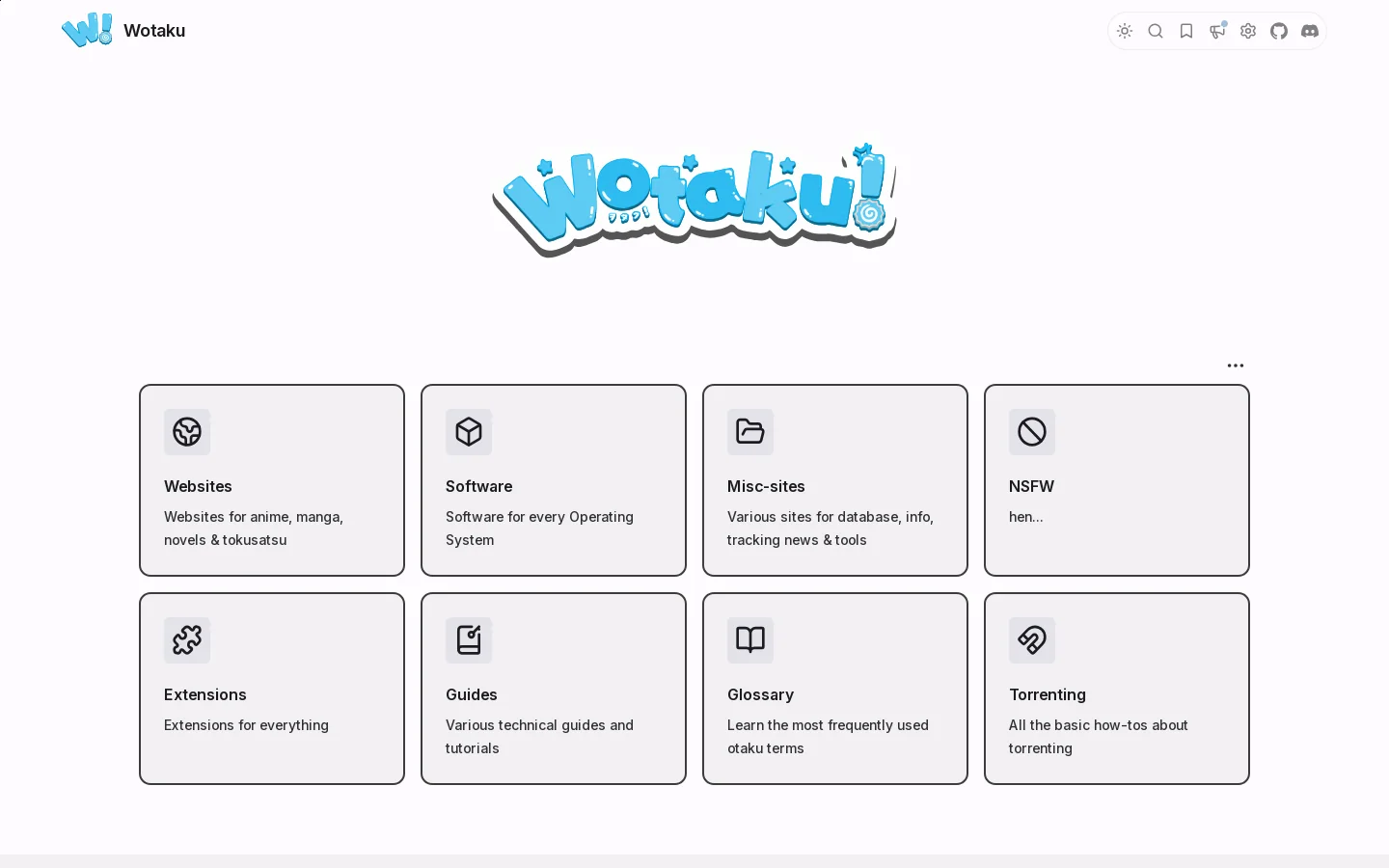 Wotaku • Wotaku.wiki by Duck Homepage screenshot