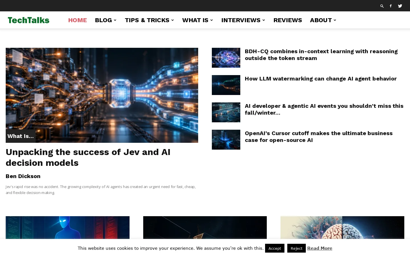 Home - TechTalks Homepage screenshot