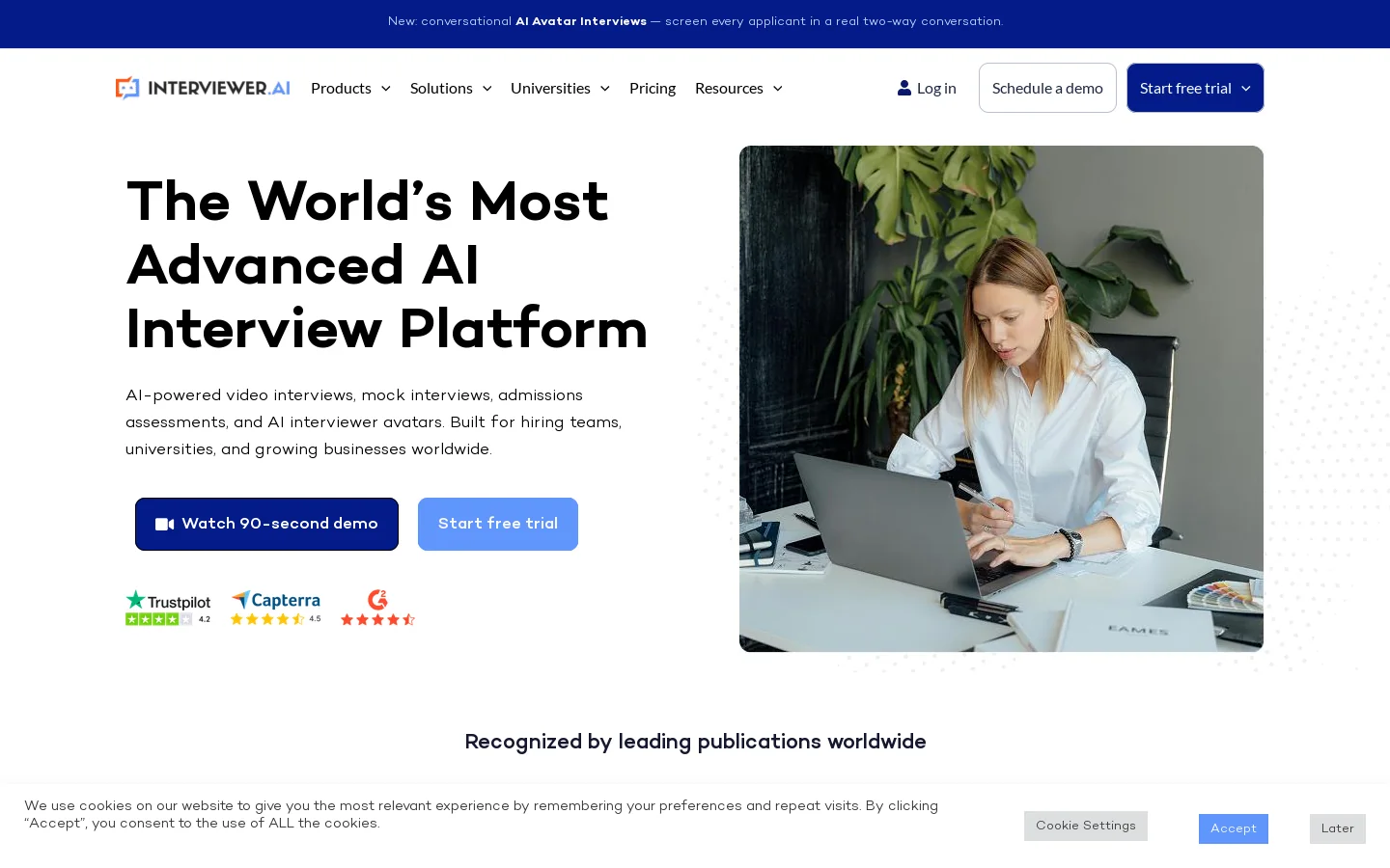 Interviewer.AI Homepage screenshot