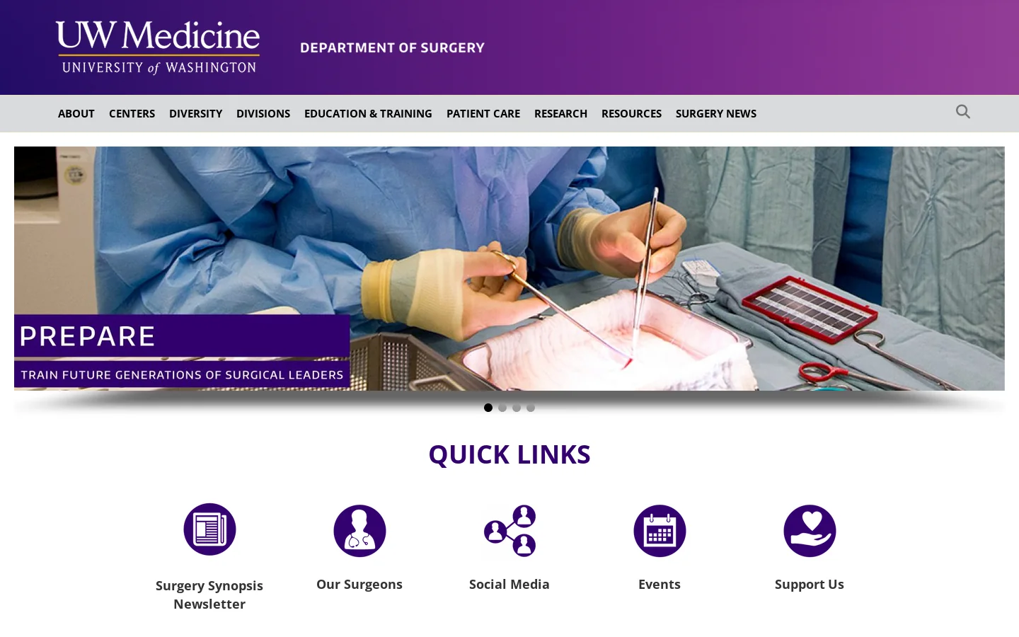Homepage - Department of Surgery Homepage screenshot