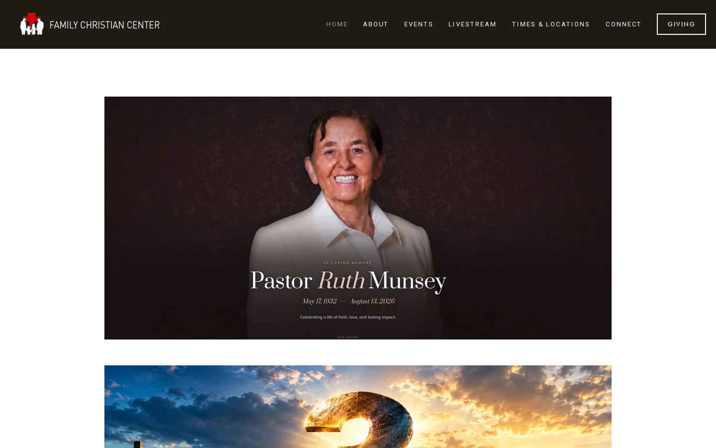 Family Christian Center Homepage screenshot