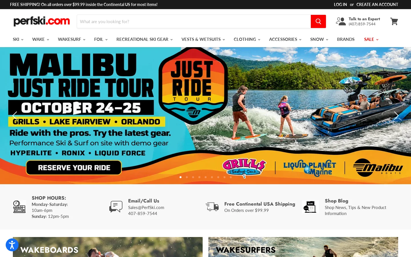 Perfski.com Homepage screenshot