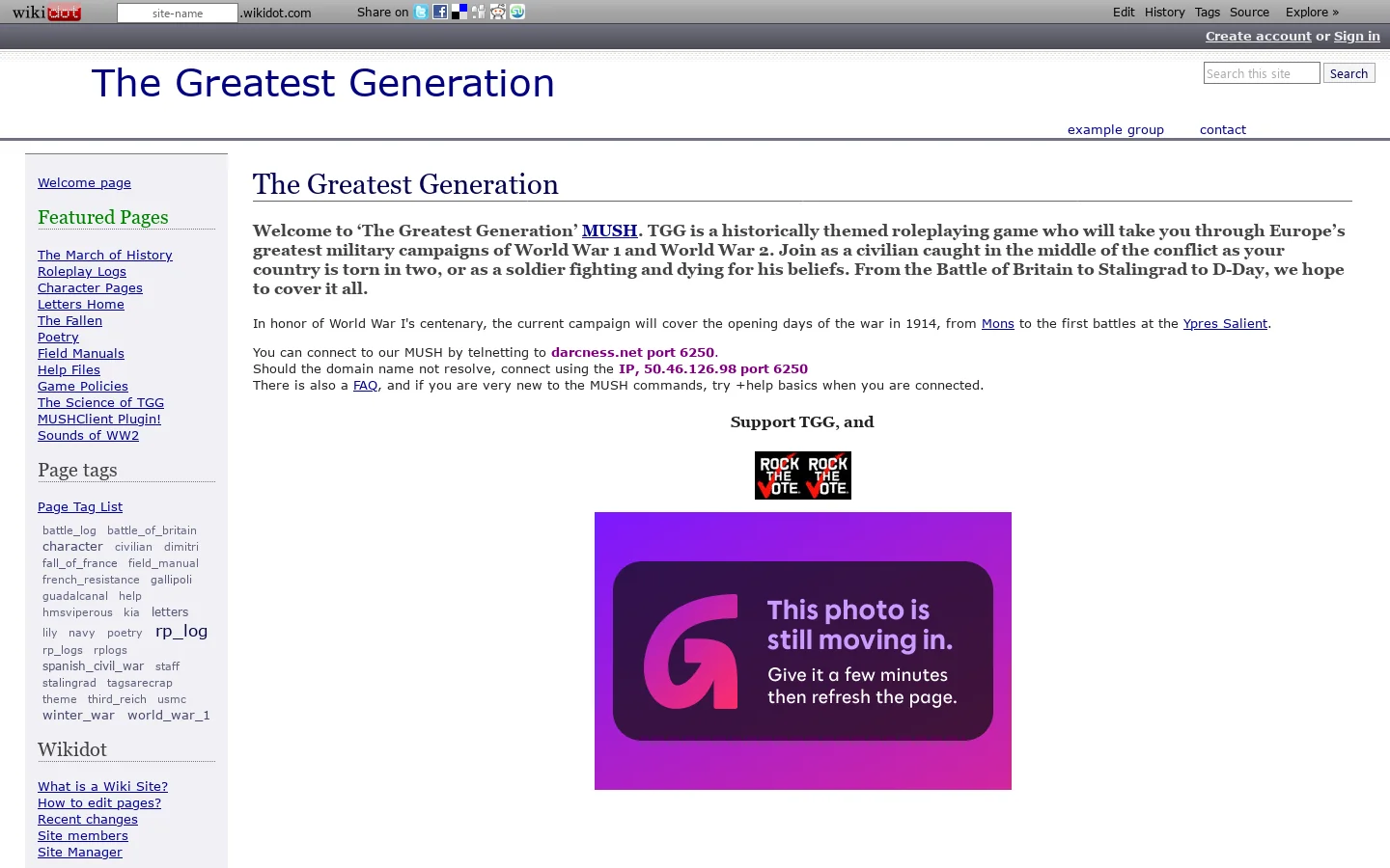 The Greatest Generation - The Greatest Generation Homepage screenshot
