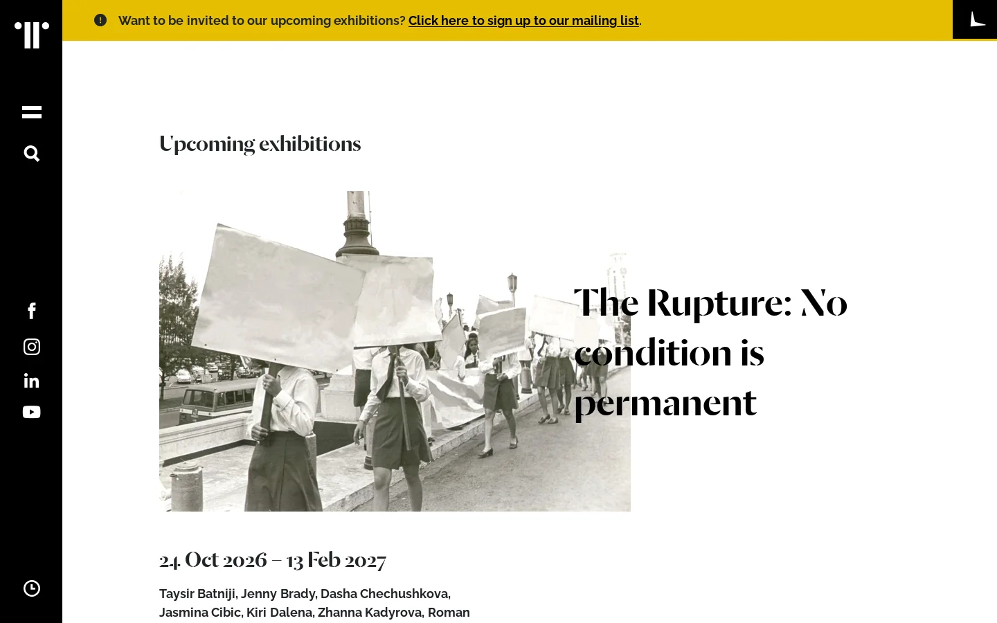 What's on | Talbot Rice Gallery Homepage screenshot