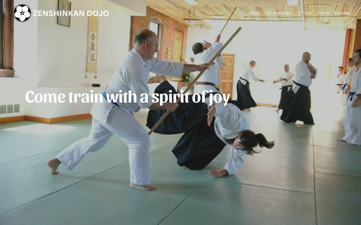 Zenshinkan Dojo Homepage screenshot