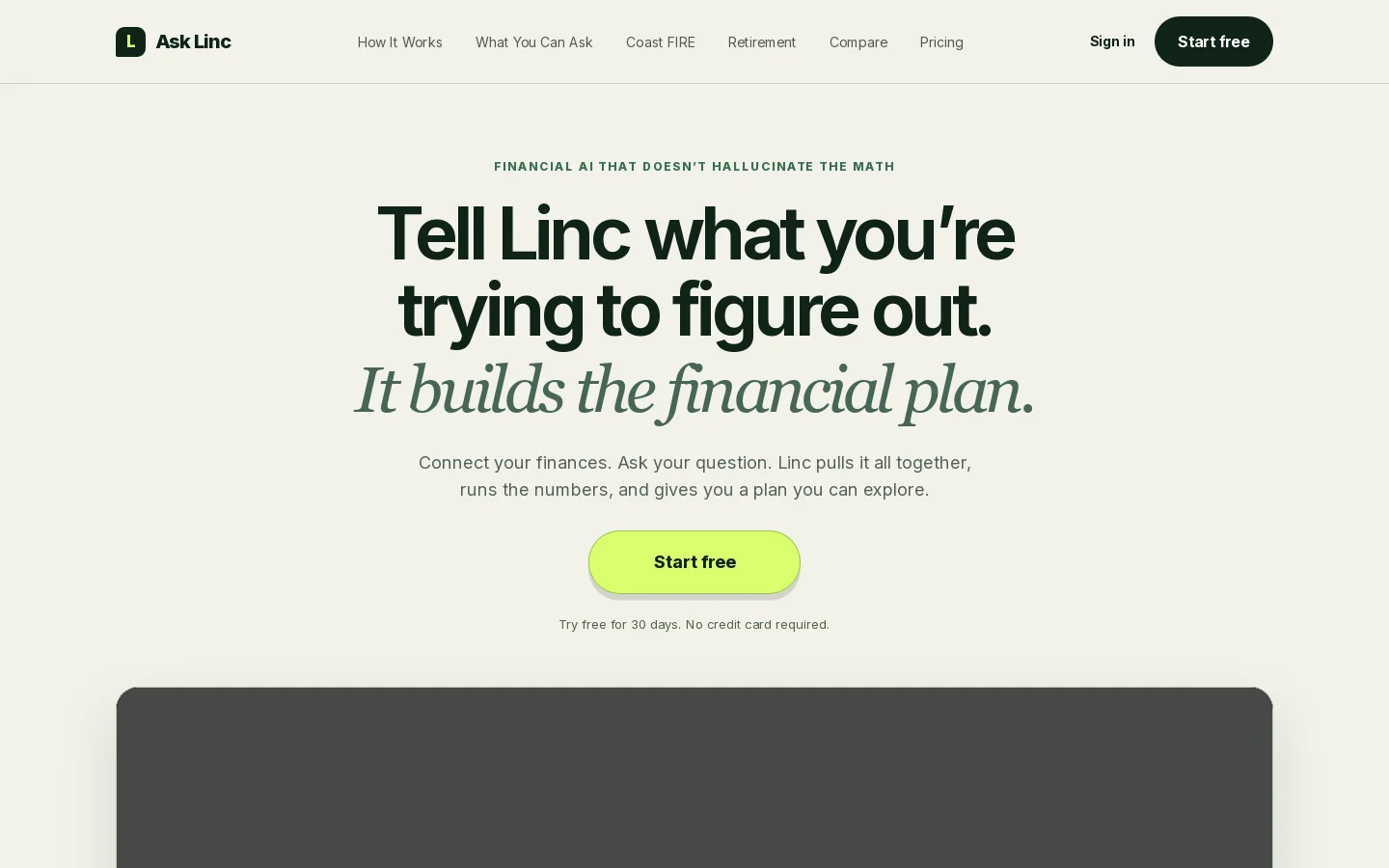 Ask Linc Homepage screenshot