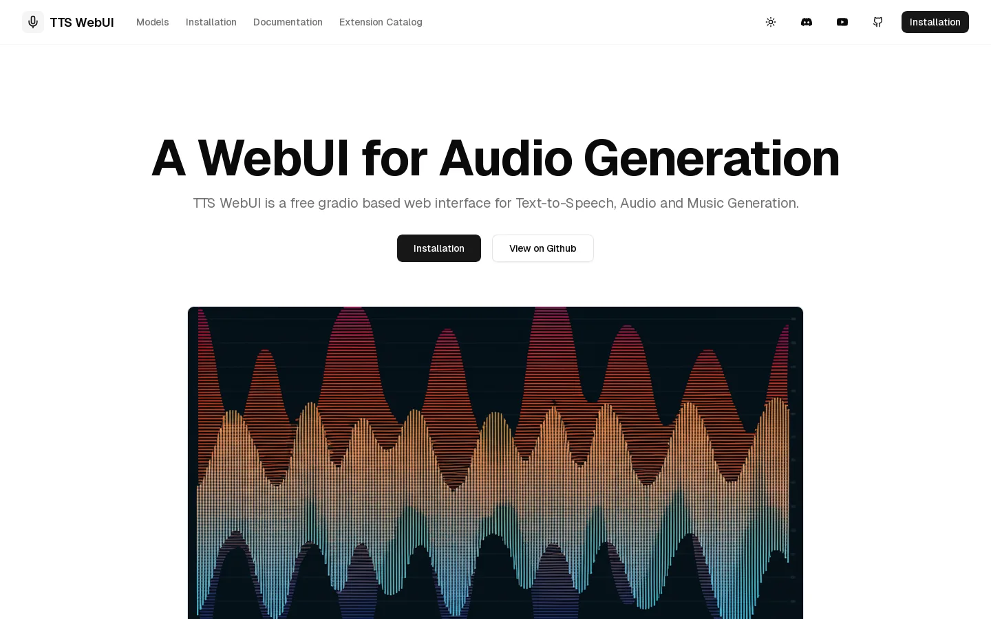TTS WebUI Homepage screenshot