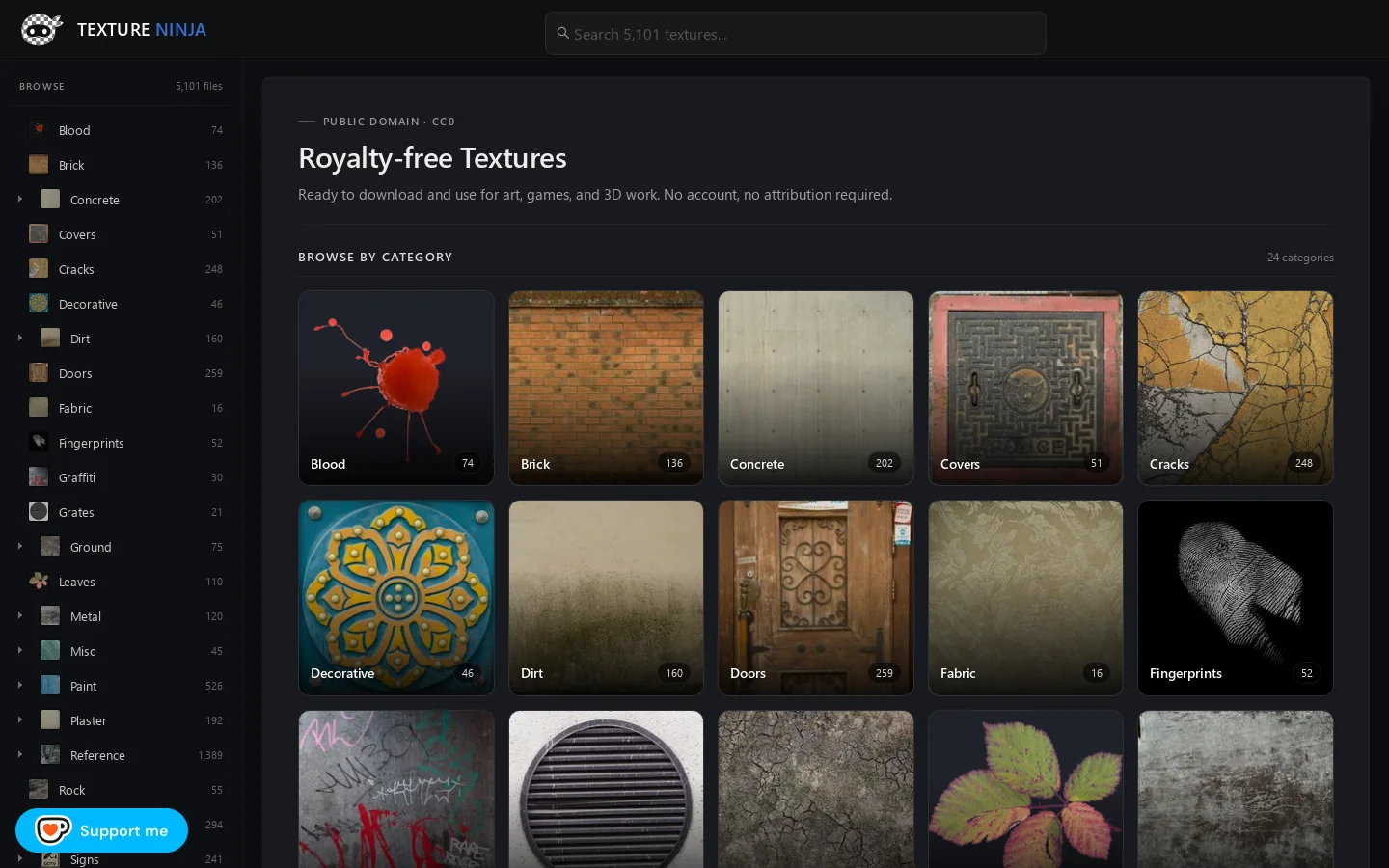Texture Ninja Homepage screenshot