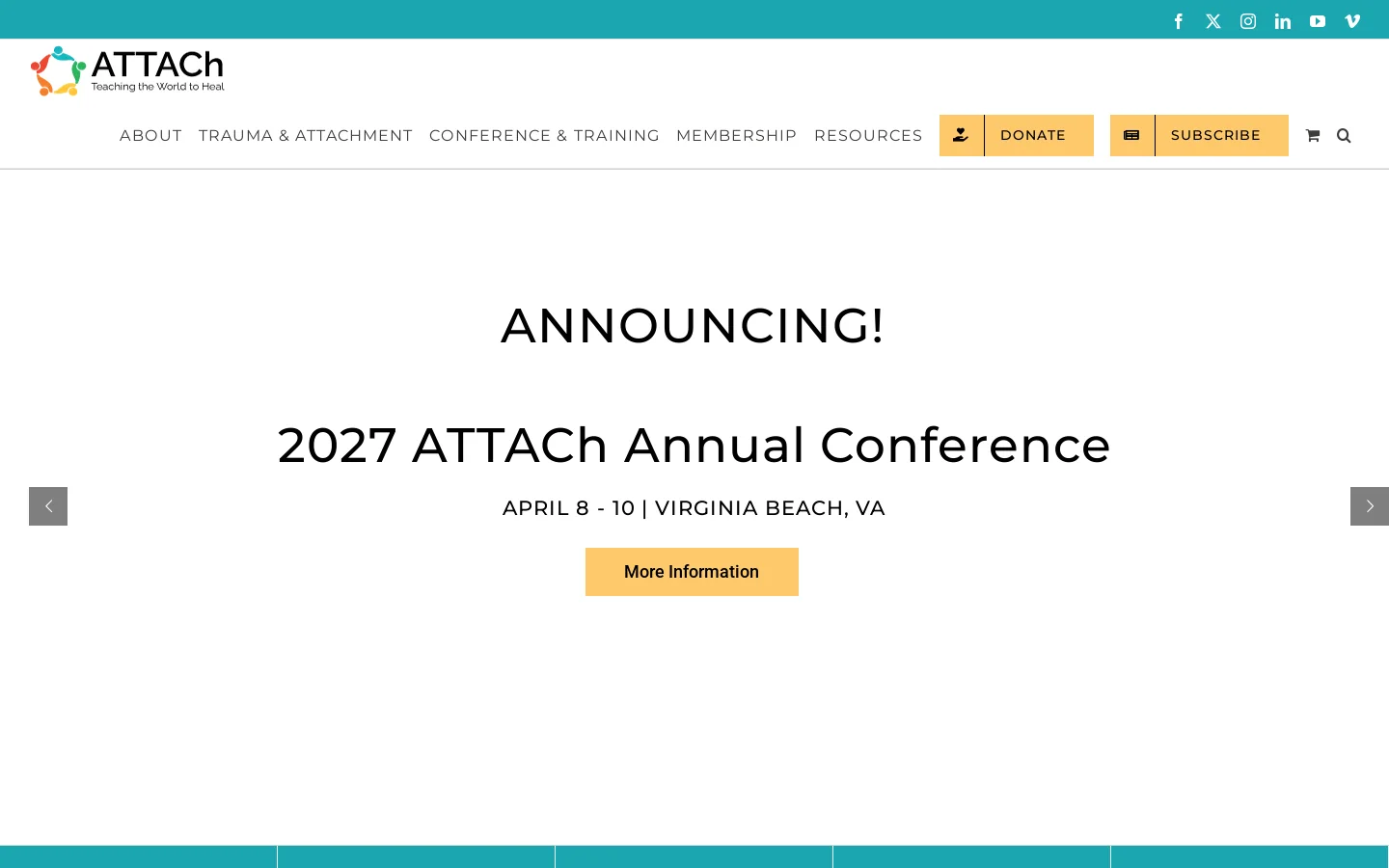 ATTACh Homepage screenshot