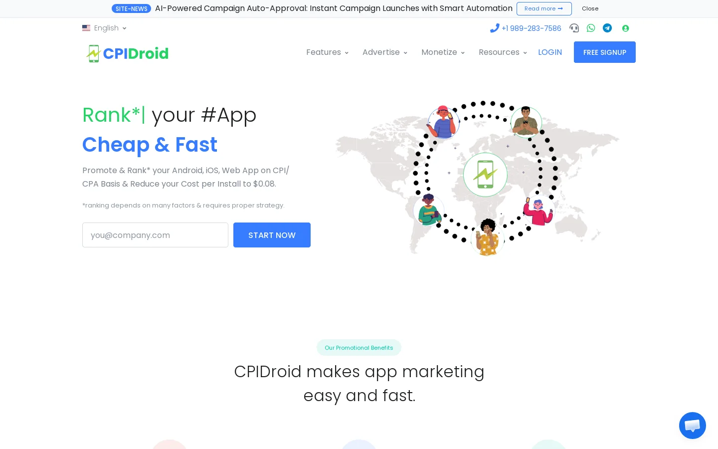 CPIDroid Homepage screenshot