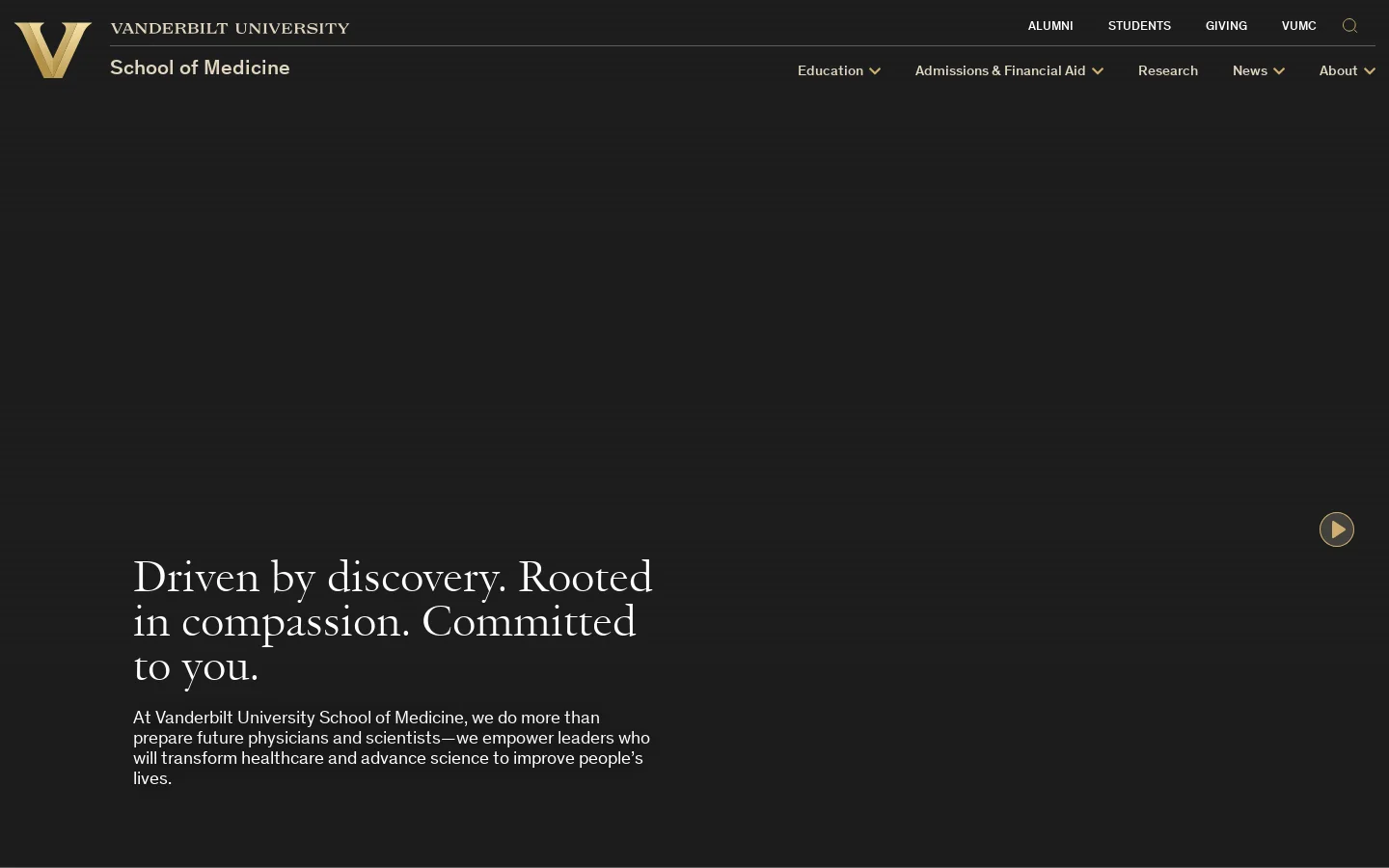 School of Medicine | Vanderbilt University Homepage screenshot