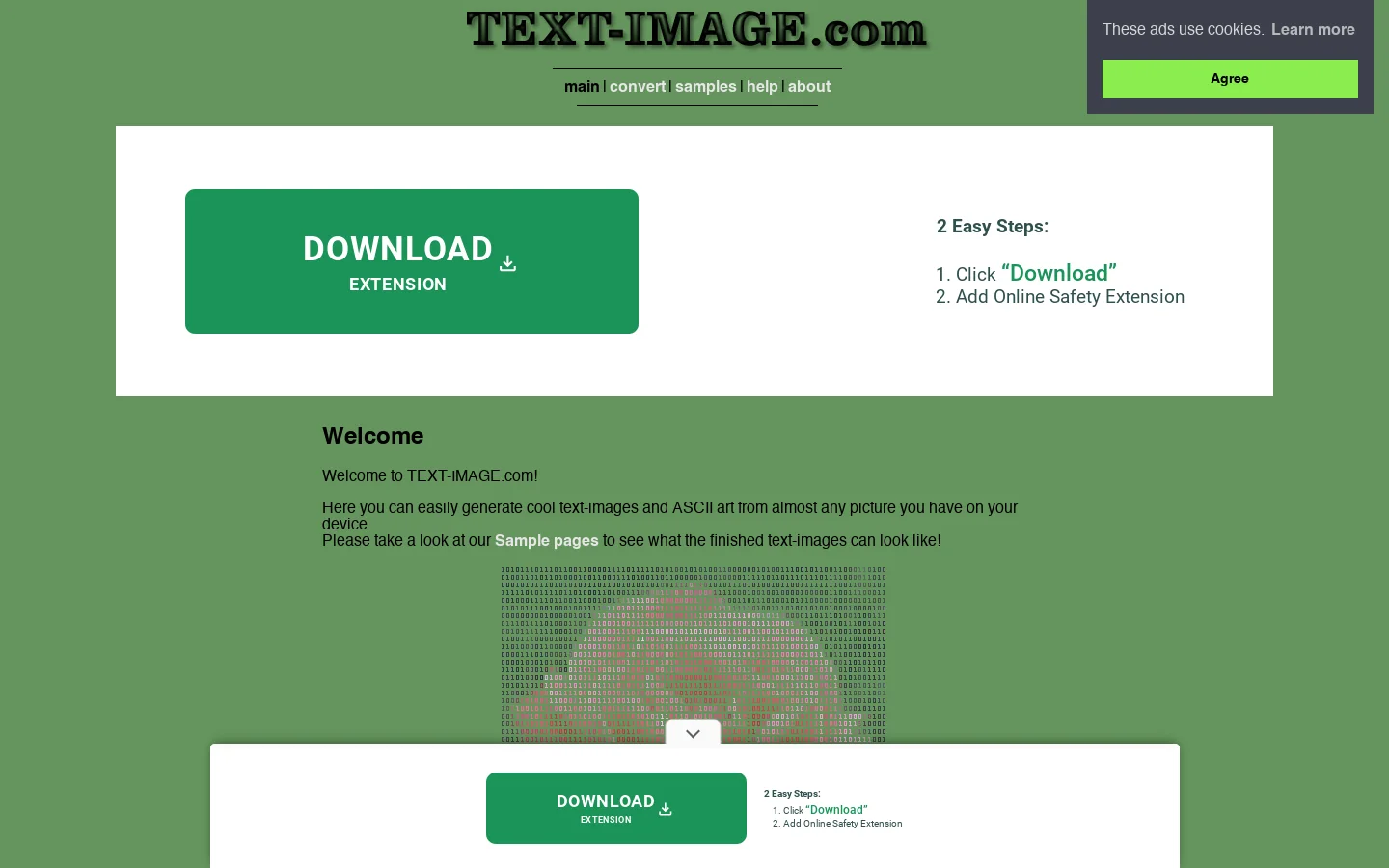 TEXT-IMAGE.com Homepage screenshot