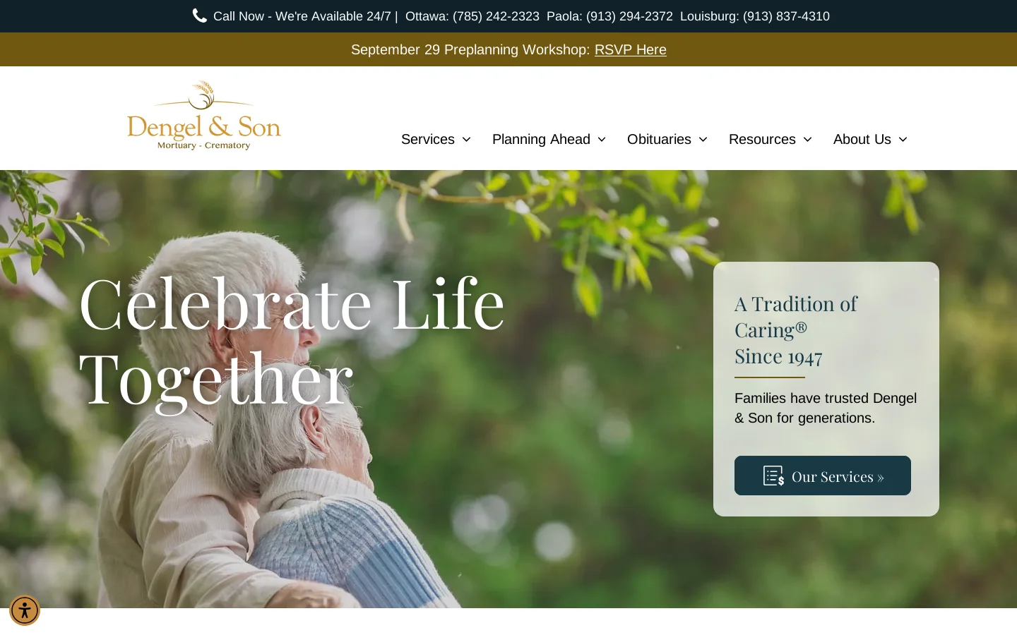 Dengel & Son Homepage screenshot