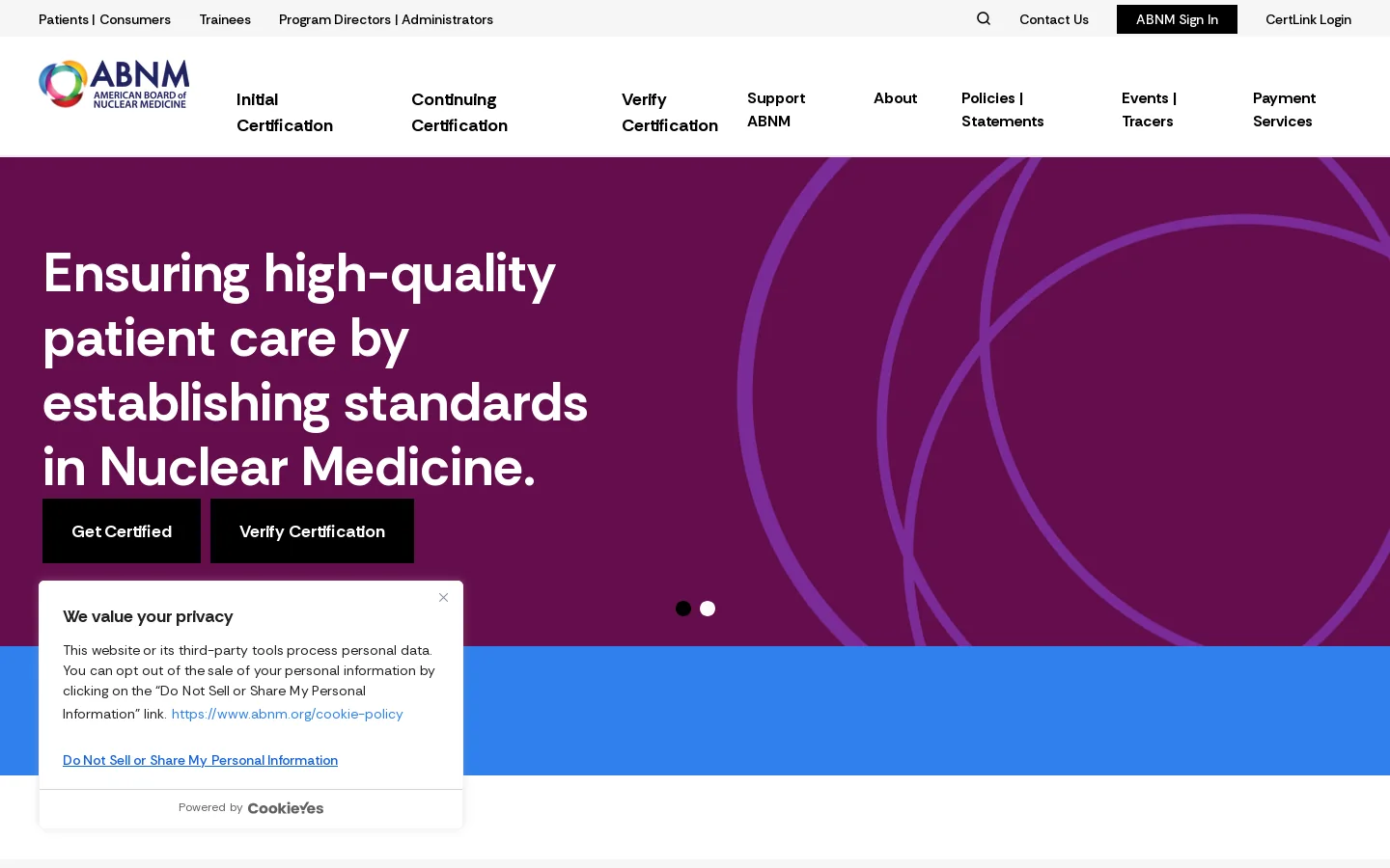 ABNM Home Homepage screenshot