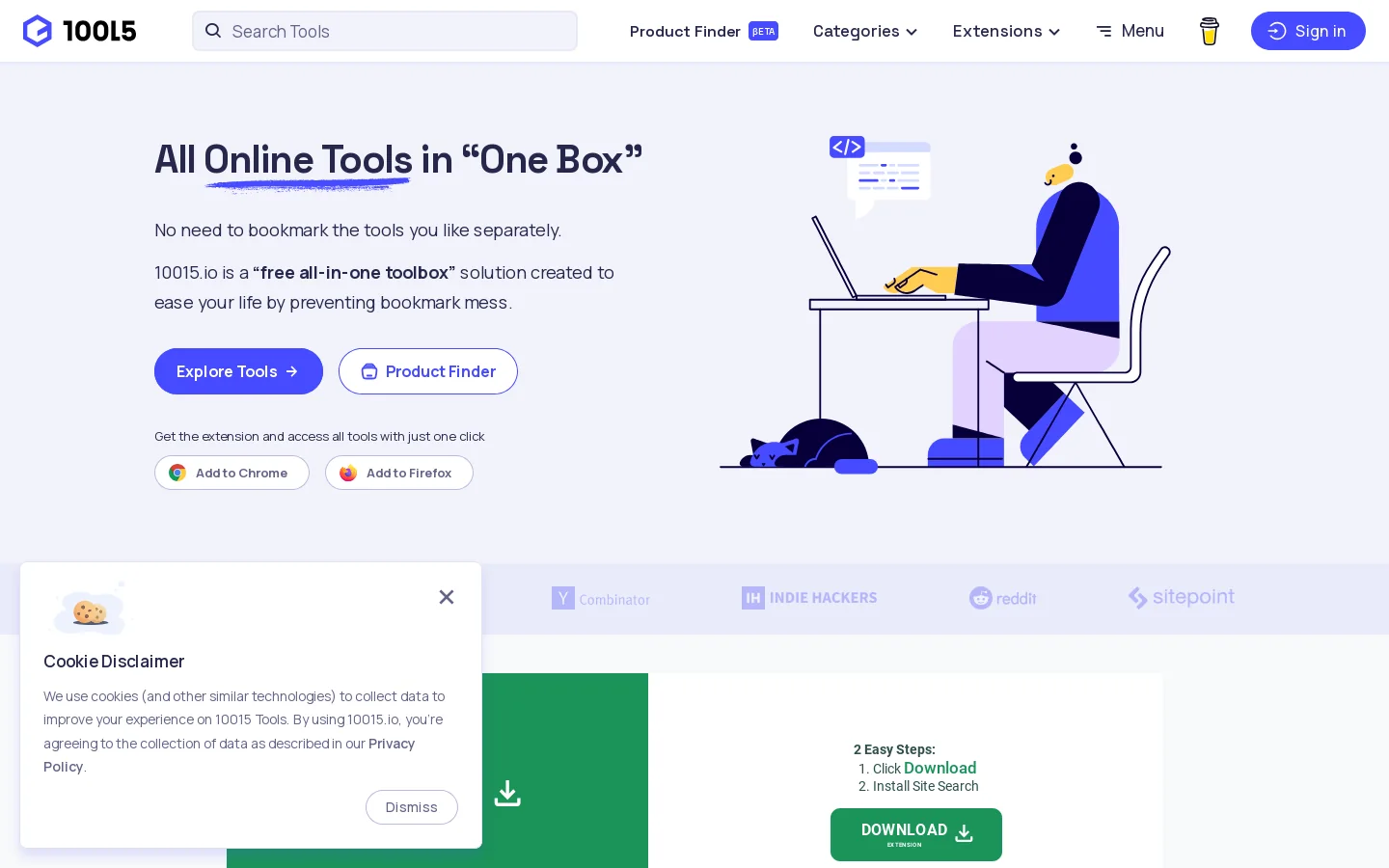 10015 Tools Homepage screenshot