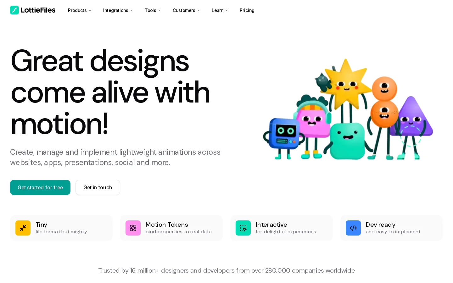 LottieFiles Homepage screenshot