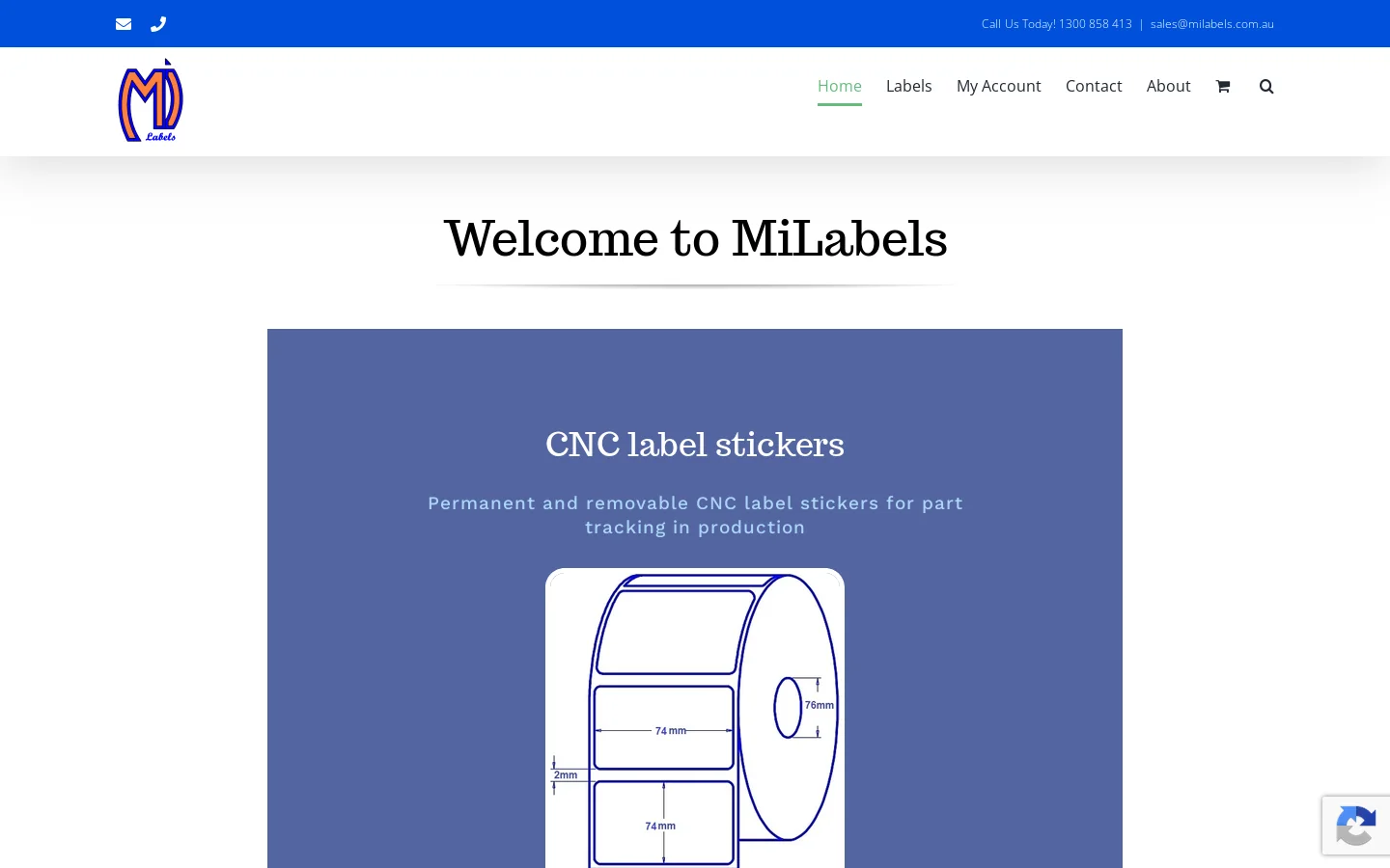 MiLabels Homepage screenshot