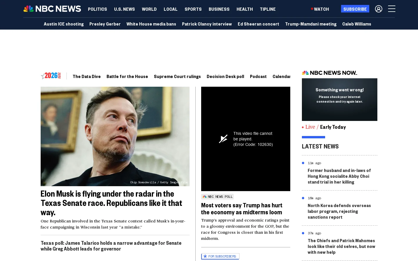 NBC News Homepage screenshot