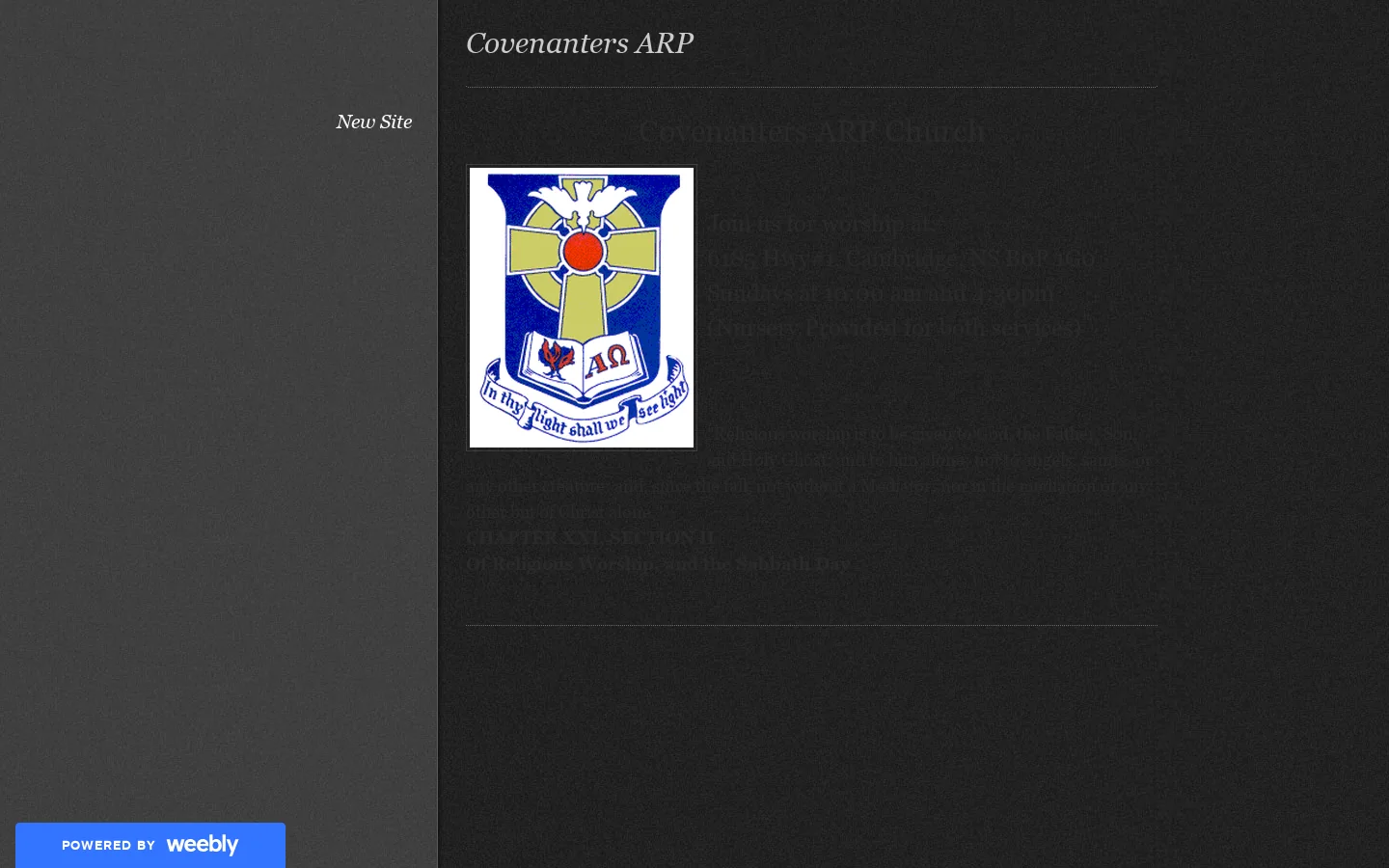 Covenanters ARP Homepage screenshot