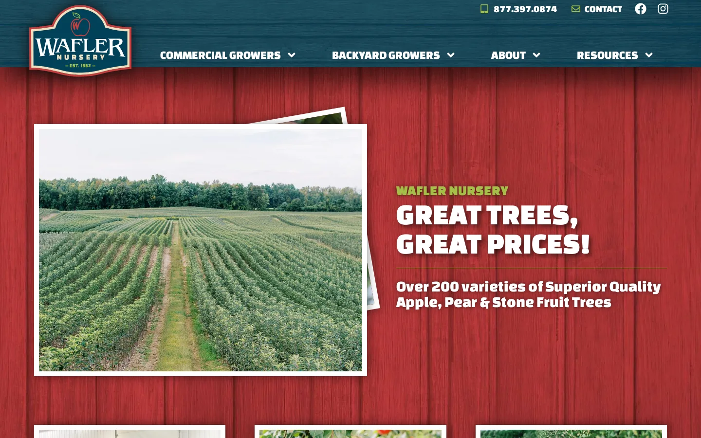 Wafler Nursery Homepage screenshot