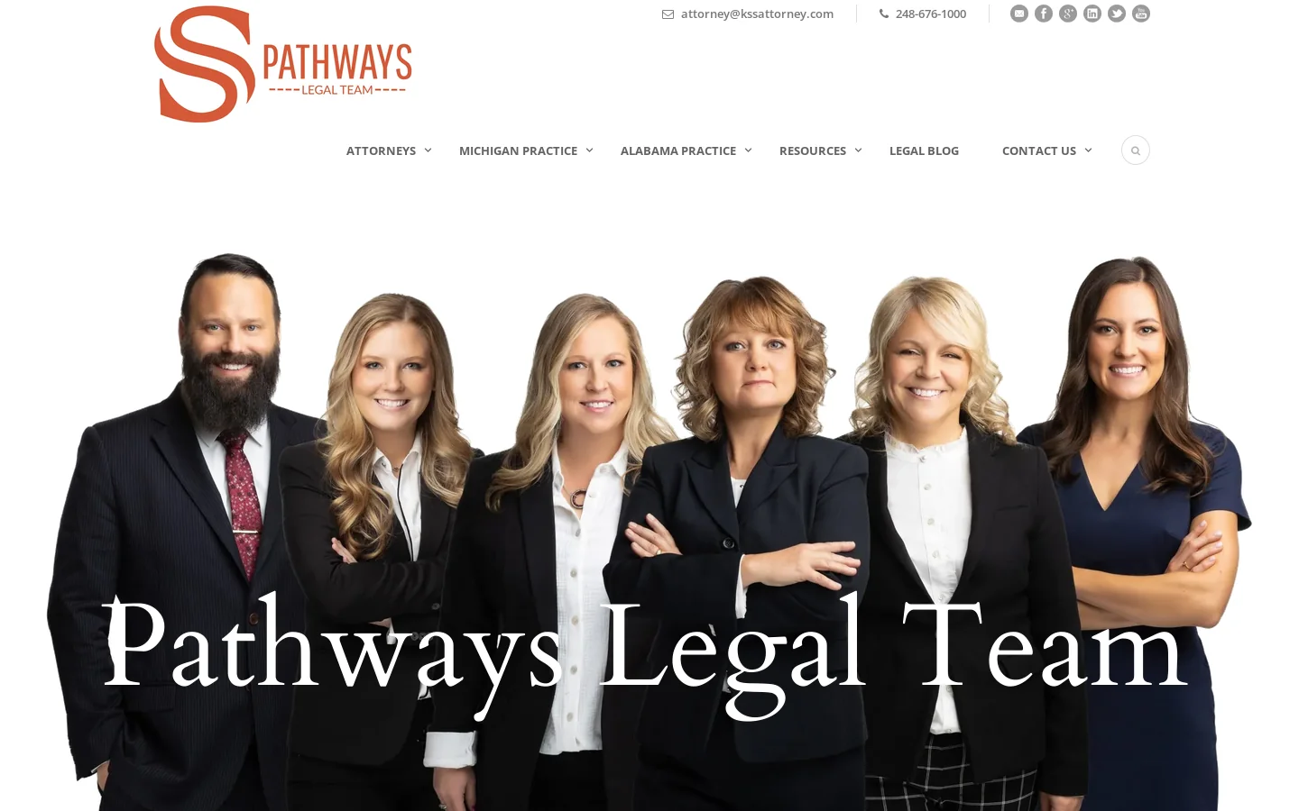Pathways Legal Team - Michigan Family Law Firm - 248-676-1000 Homepage screenshot