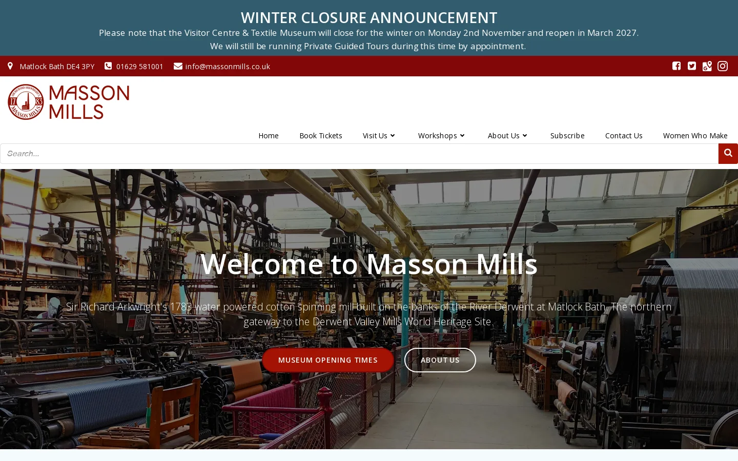 Masson Mills Homepage screenshot