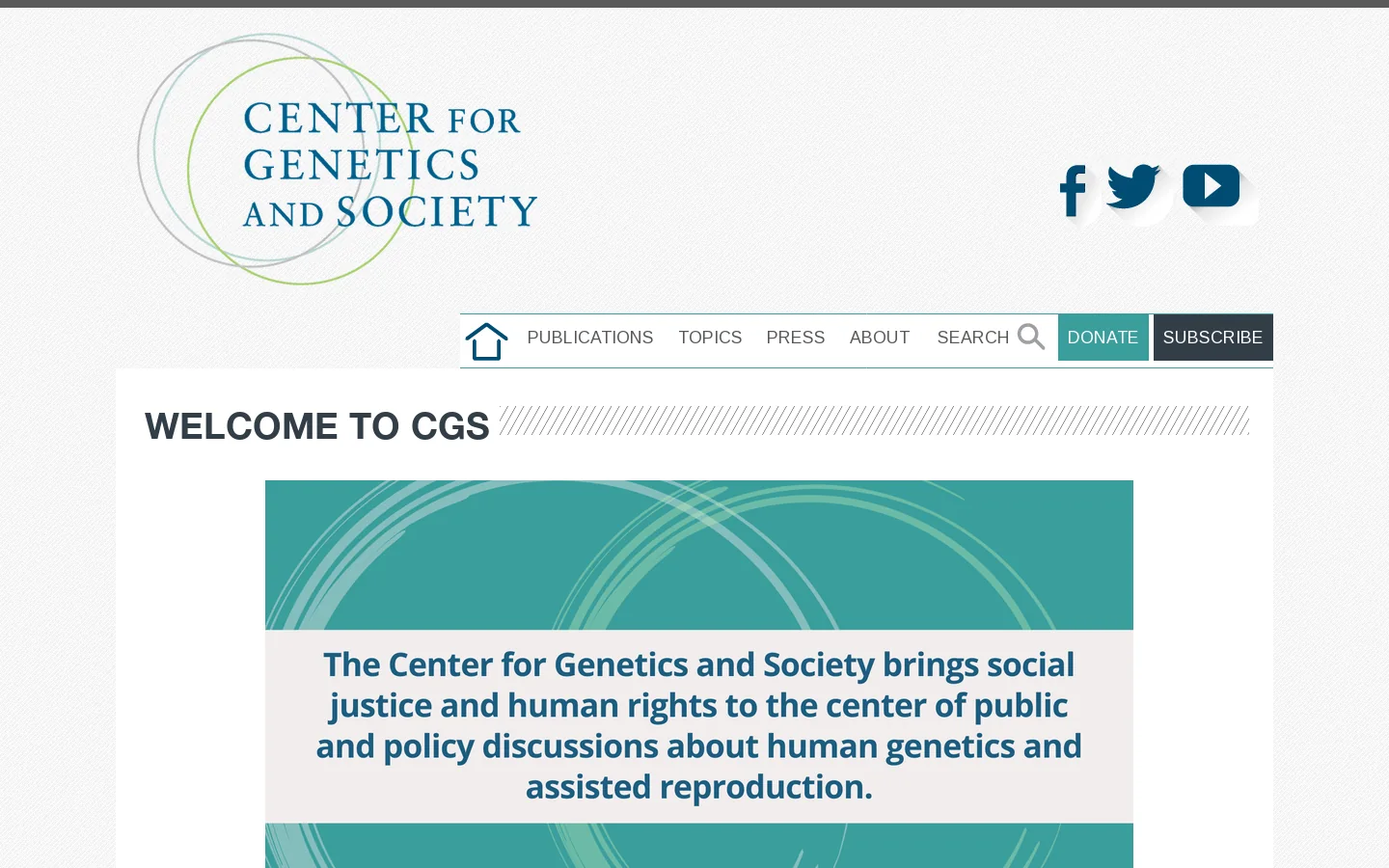 Welcome to CGS | Center for Genetics and Society Homepage screenshot