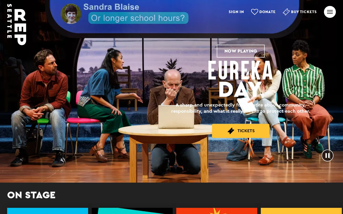 Seattle Rep Homepage screenshot