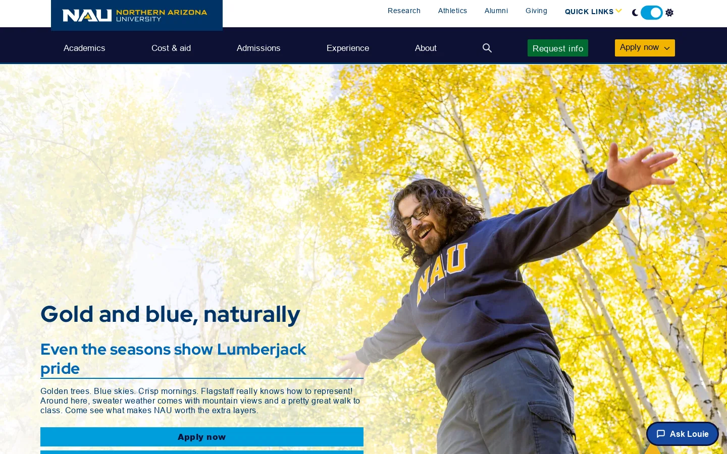 NAU Homepage screenshot