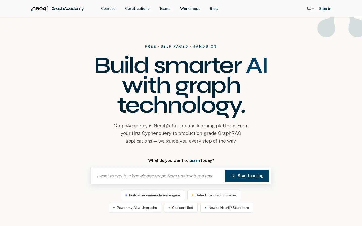 GraphAcademy Homepage screenshot