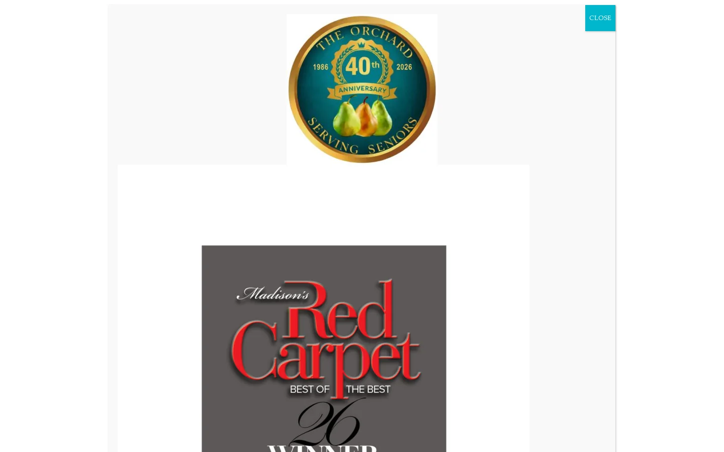 Continuing Care Retirement Community | The Orchard Homepage screenshot