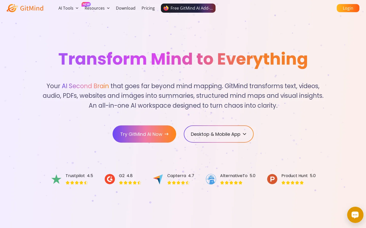 GitMind Homepage screenshot