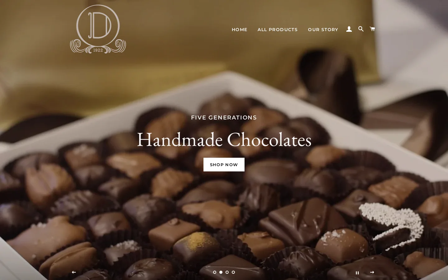 Duffy's Fine Chocolates Homepage screenshot