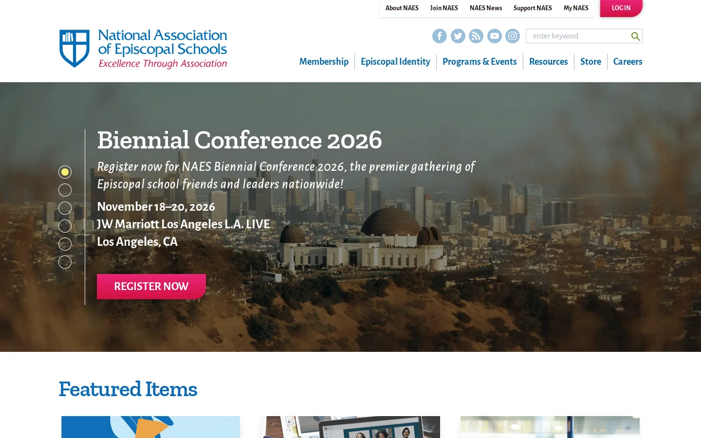 Home | National Association of Episcopal Schools Homepage screenshot