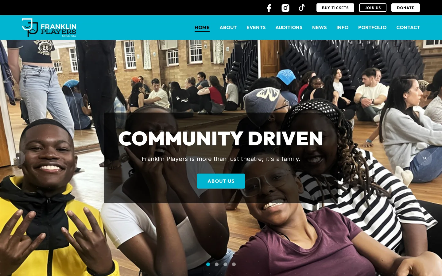 Franklin Players Homepage screenshot