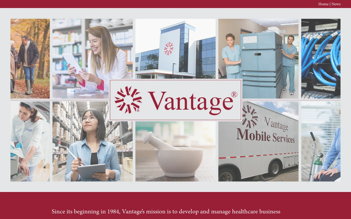 Vantage Healthcare Network Homepage screenshot