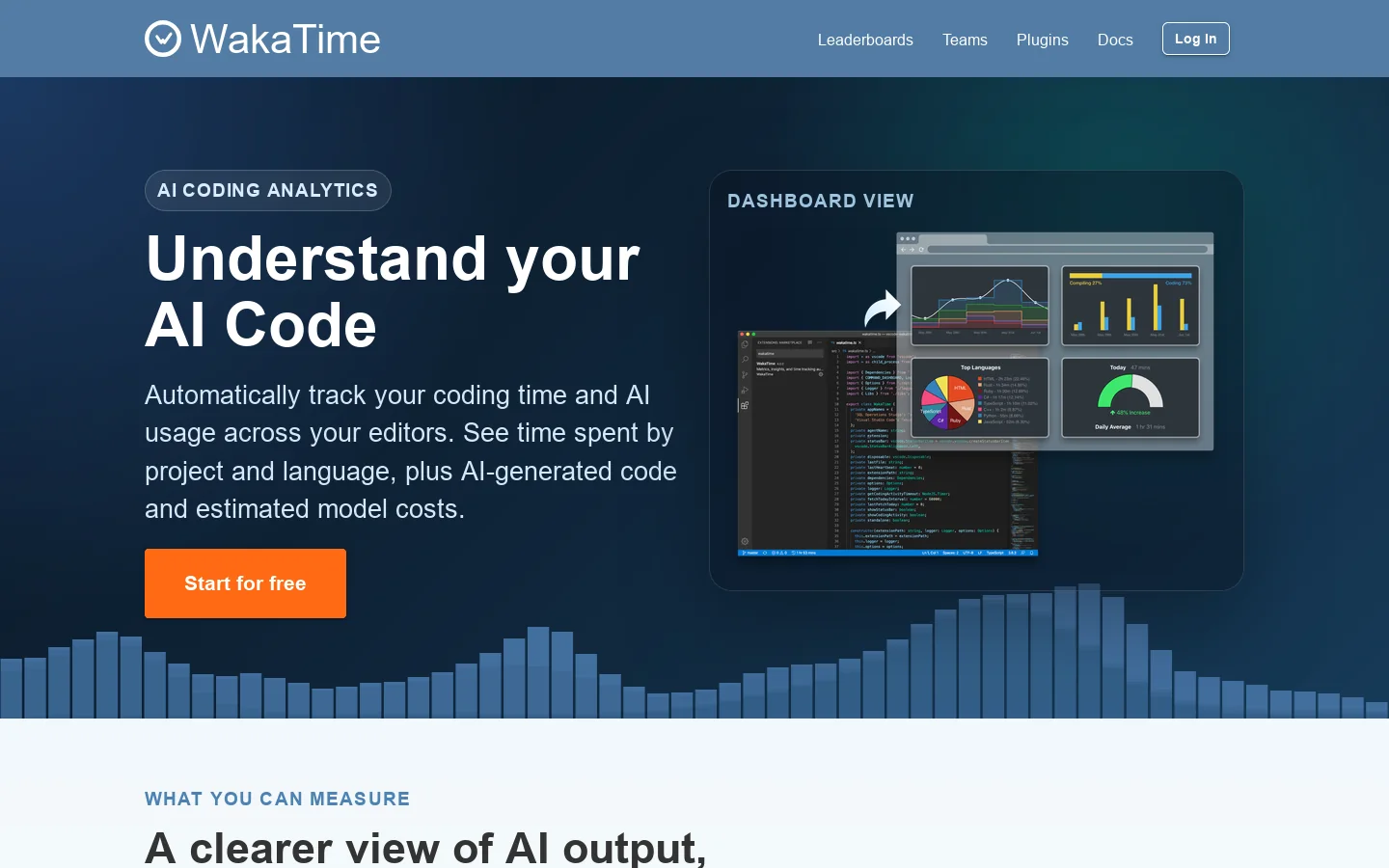 WakaTime Homepage screenshot
