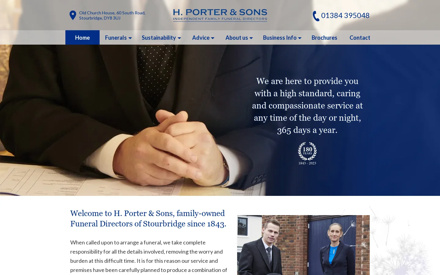 H. Porter & Sons Homepage screenshot