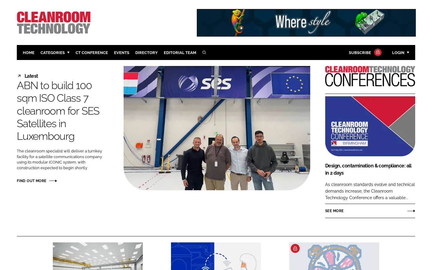 Cleanroom Technology Homepage screenshot