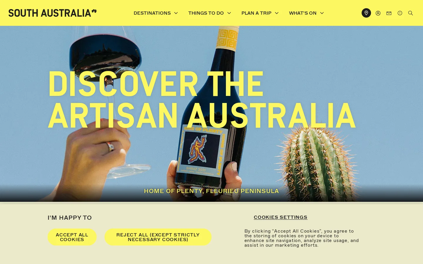 The Artisan Australia is South Australia | US | SA Tourism | Sout... Homepage screenshot