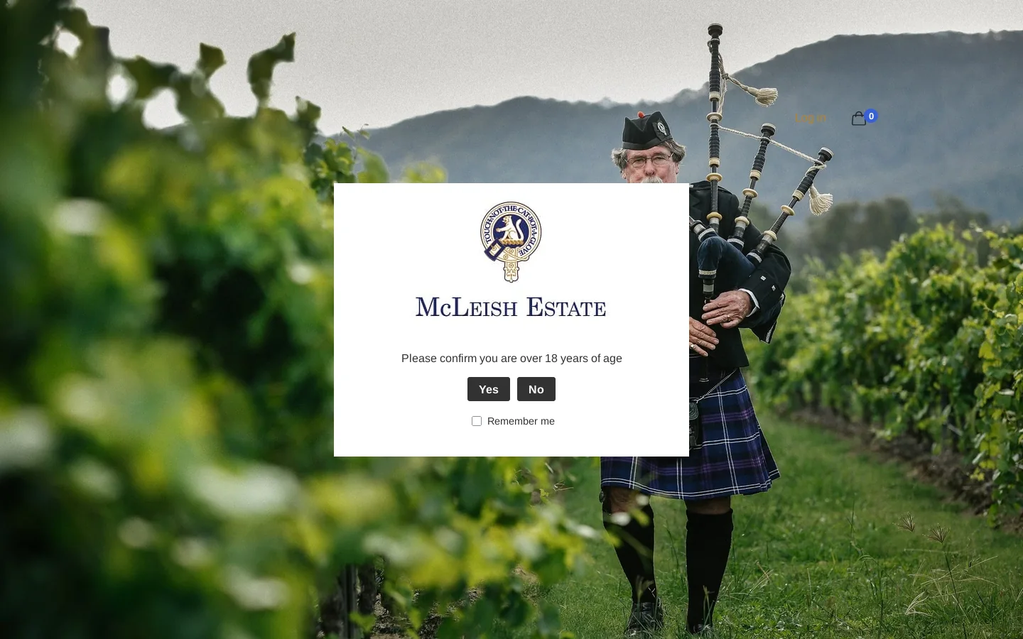 McLeish Estate Wines Homepage screenshot