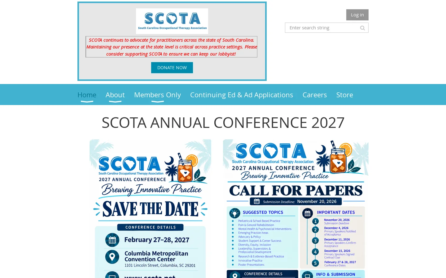 South Carolina Occupational Therapy Association - Home Homepage screenshot