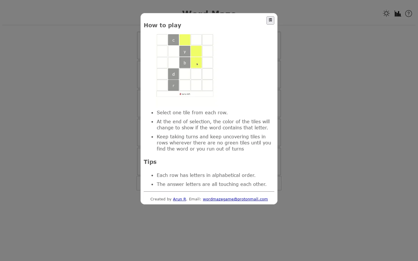 Word Maze game Homepage screenshot